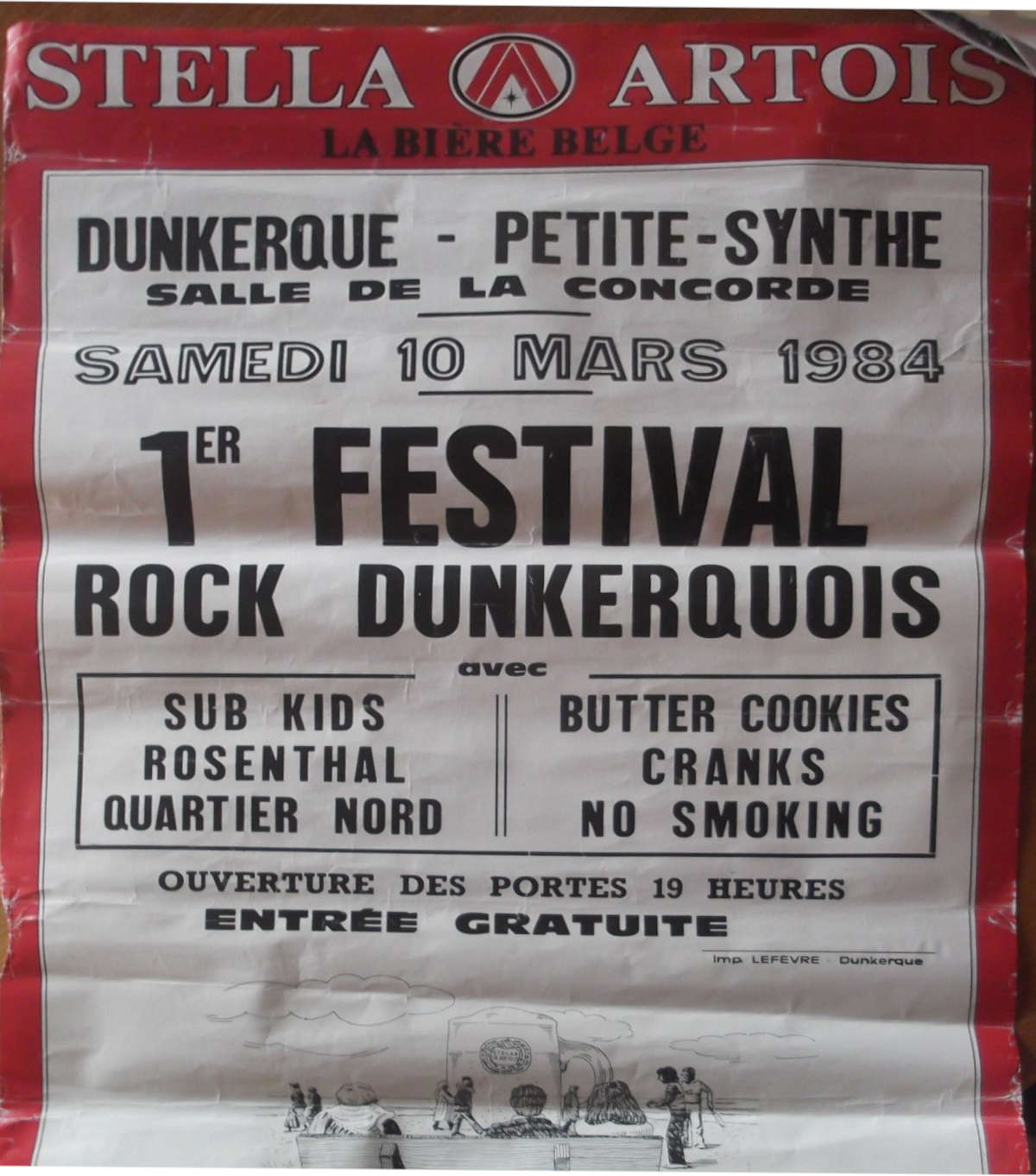 Sub Kids + Rosenthal + Quartier Nord + Butter Cookies + Cranks + No Smoking @ Dunkerque - 10 mars 1984