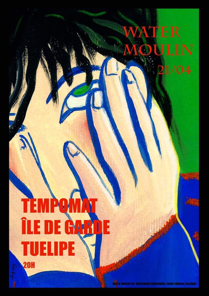 à Tournai : Tempomat (tappertcold) + Île De Garde (synthwave) + Tuelipe (minimal wave) au Water Moulin (boulevard Eisenhower, 207). 20h.
