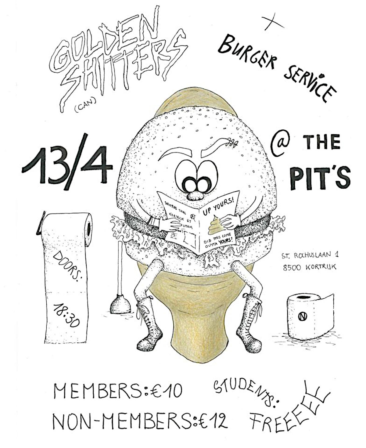 Golden Shitters + Burger Service @ Pit's Courtrai - 13 avril 2025