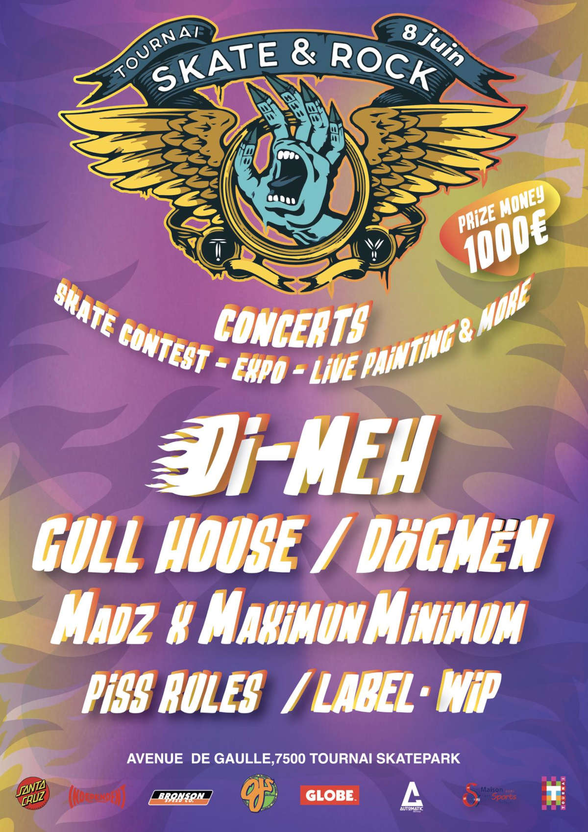 Skate & Rock 2025 @ Skatepark Tournai - 8 juin 2025
