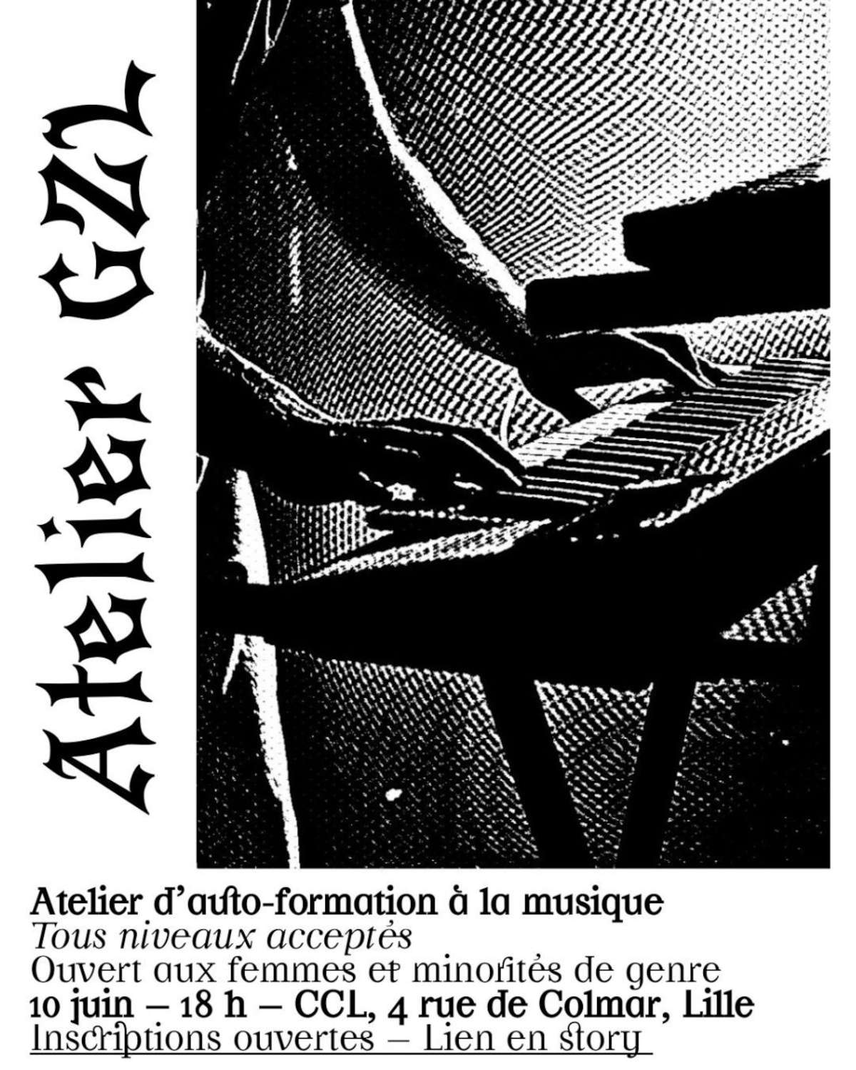 Atelier d'auto-formation musicale @ Centre Culturel Libertaire Lille - 10 juin 2025