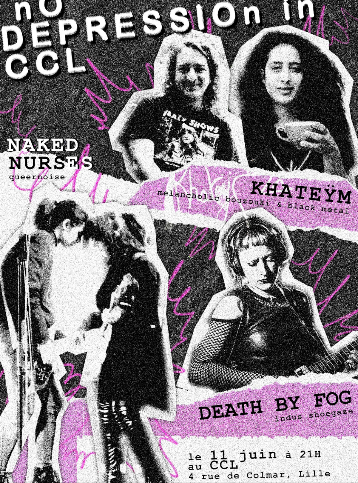 Khateÿm + Death By Fog + Naked Nurses @ Centre Culturel Libertaire Lille - 11 juin 2025