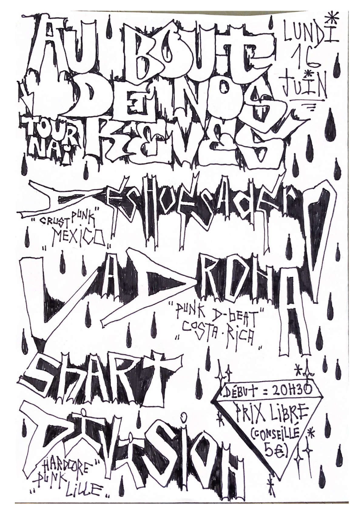 Deshuesadero + Ladrona + Shart Division @ Bout de Nos Rêves Tournai - 16 juin 2025