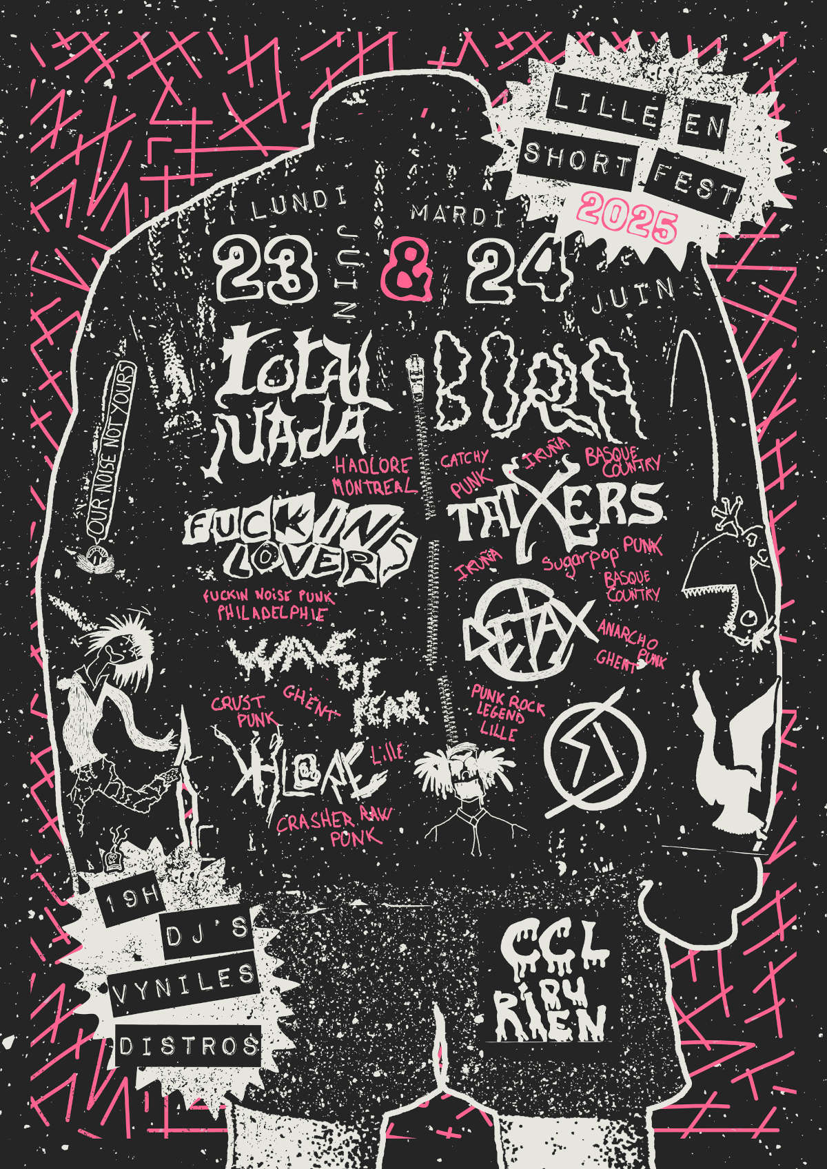 Lille en Short fest jour #2 = Borla + Tatxers + Detax + Short Days @ Centre Culturel Libertaire Lille - 24 juin 2025