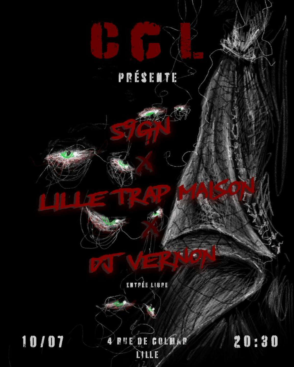 59G + Brutal Beatnik + Lille Trap Maison + 2Hissoka X Papi Stoner + DJ Vernon @ Centre Culturel Libertaire Lille - 10 juillet 2025