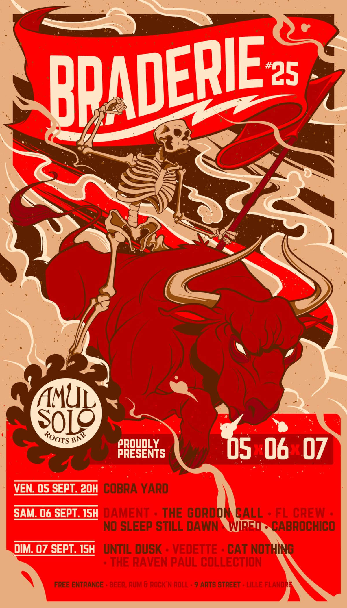 Dament + The Gordon Call + FL Crew + No Sleep Till Dawn + Wired + Cabrochico @ Amul Solo Lille - 6 septembre 2025