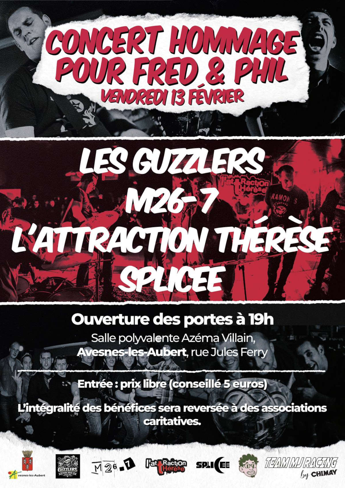 Les Guzzlers + M26.7 + L'attraction Thérèse + Splicee @ Avesnes-les-Aubert - 13 février 2026