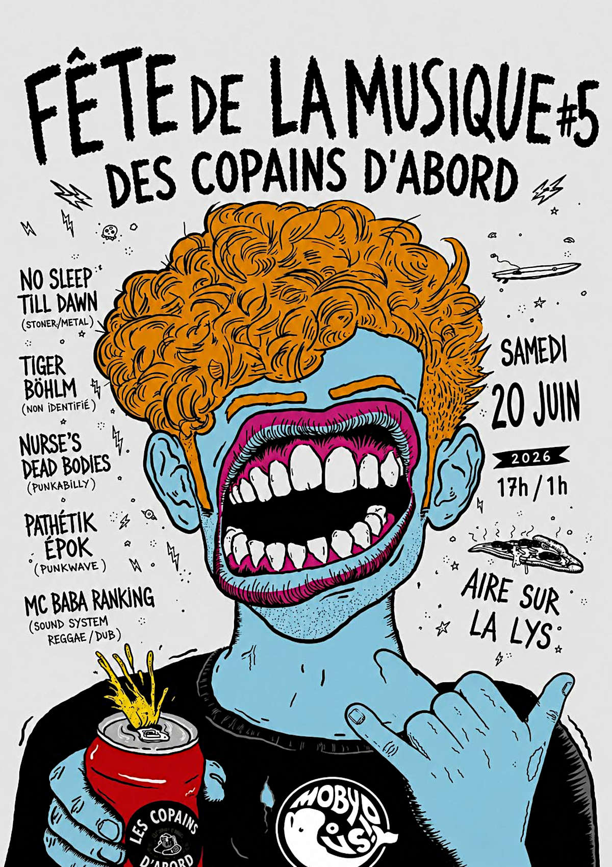 No Sleep Till Dawn + Tiger Böhlm + Nurse's Dead Bodies + Pathétik Épok + Hopetones Sound System @ Copains d'Abord Aire-sur-la-Lys - 20 juin 2026