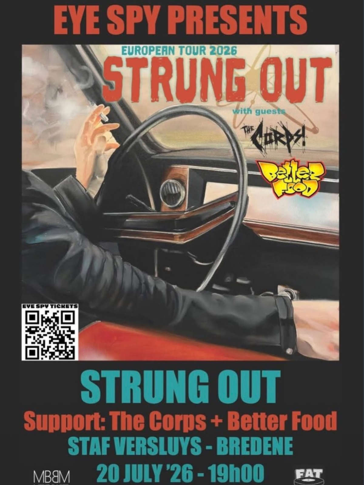 Strung Out + The Corps + Betterfood @ Staf Versluyscentrum Bredene - 20 juillet 2026