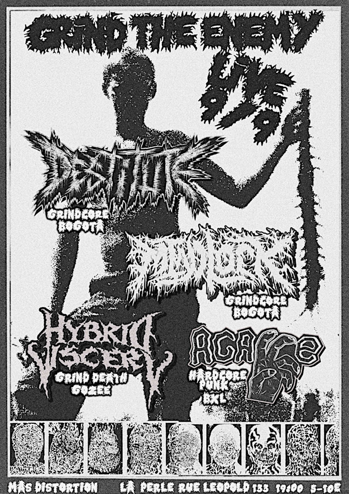 Grind The Enemy = Destitute + Mindlock + Hybrid Viscery + Agarre @ La Perle Bruxelles - 9 septembre 2026