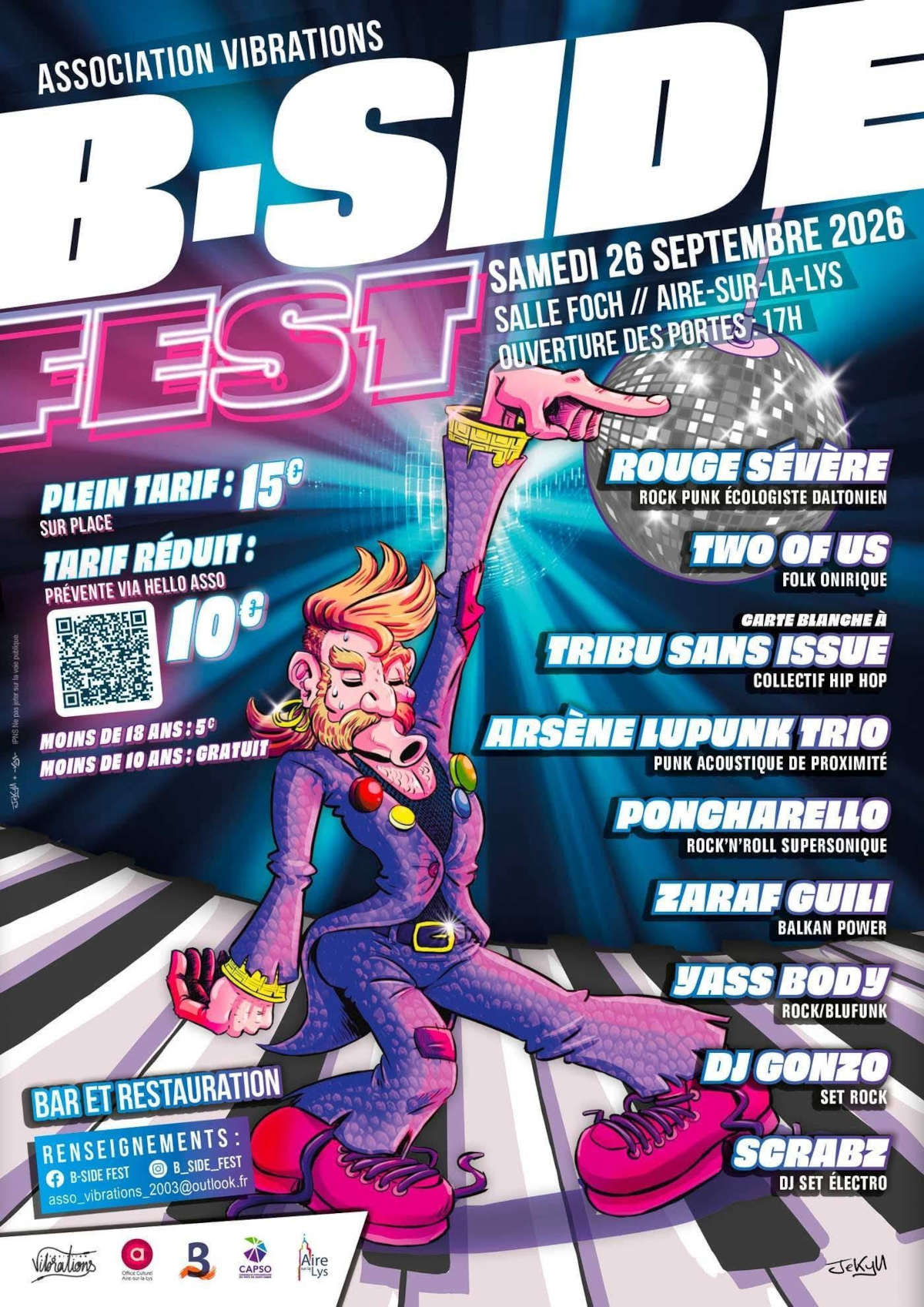 B-Side Fest 2026 = Rouge Sévère + Two Of Us + Tribu Sans Issue + Arsène Lupunk Trio + Poncharello + Zaraf Guili + Yass Body + DJ Gonzo + DJ Scrabz @ Aire-sur-la-Lys - 26 septembre 2026