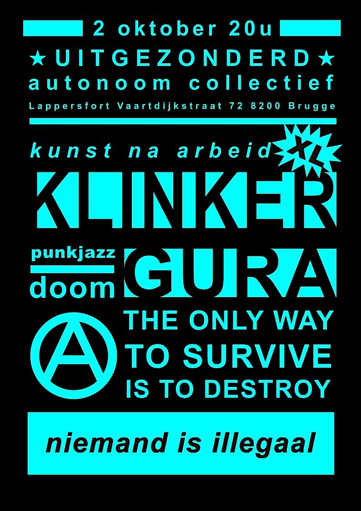 Klinker + Gura @ Lappersfort Bruges - 2 octobre 2026