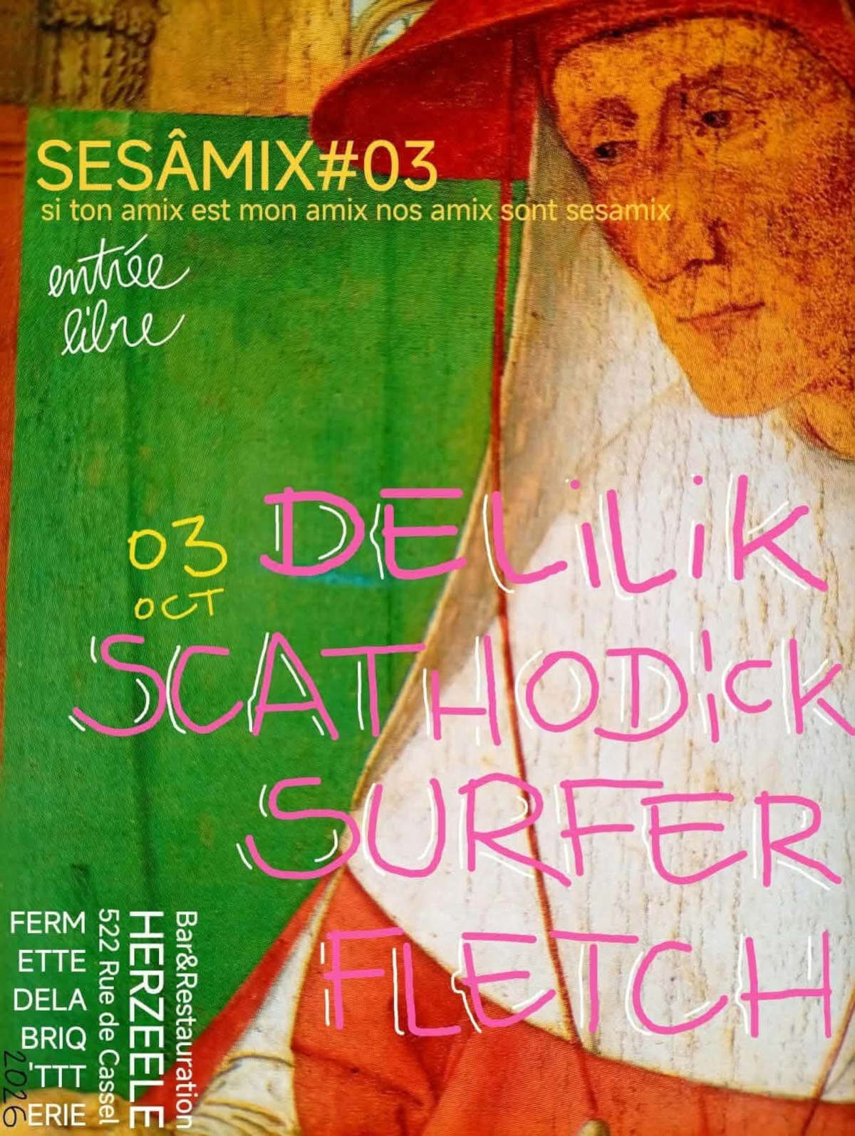 Sesâmix #3 = Delillik + Scathodick Surfers + Fletch @ Briquetterie Herzeele - 3 octobre 2026