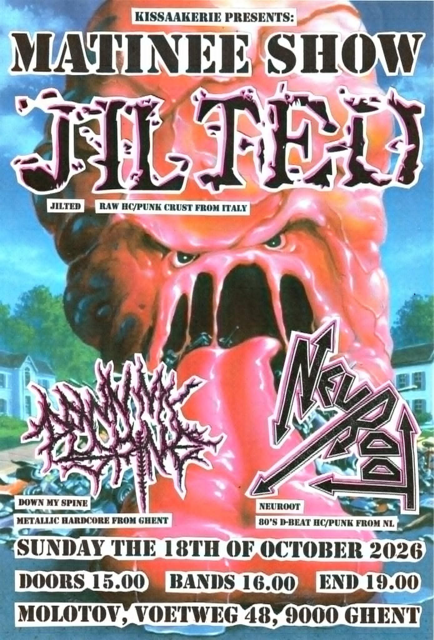 Jilted + Neuroot + Down My Spine @ Molotov Gand - 18 octobre 2026